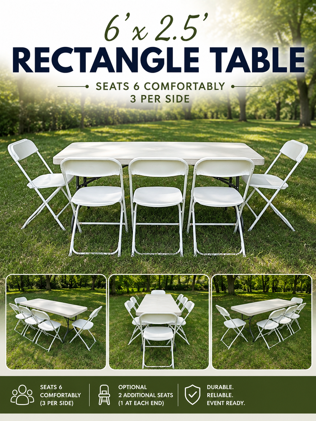 6 foot rectangle table promo