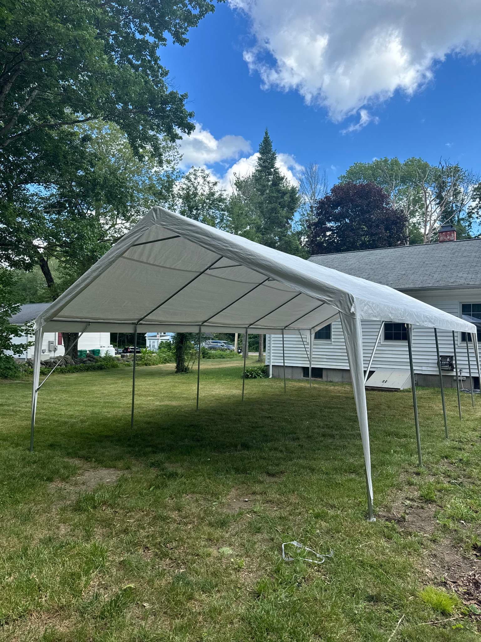 16 by 30 pole tent setup photo